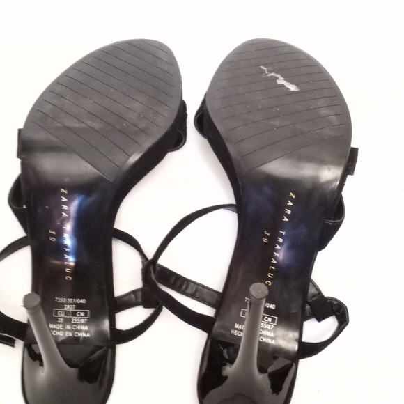 ZARA Black Suede Platform Sandal w/Stiletto Heel - Picture 5 of 8